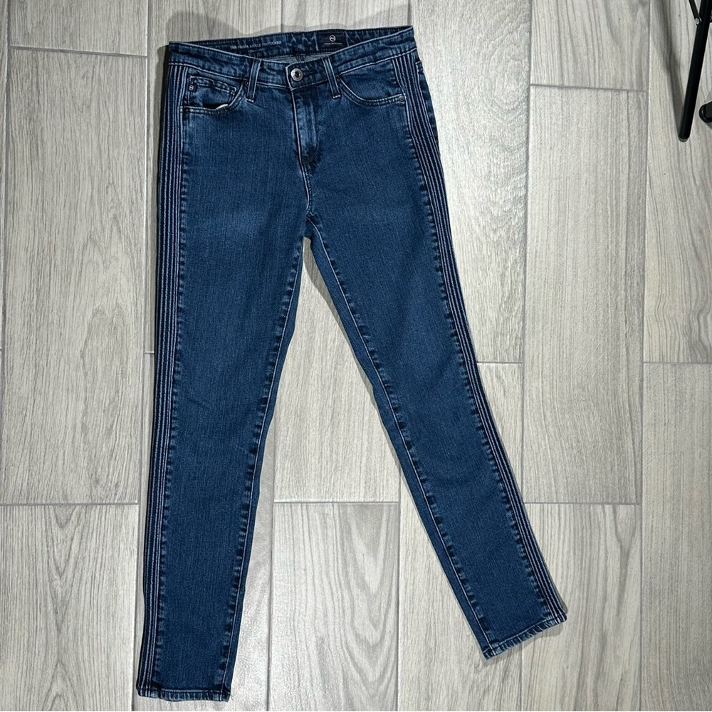 AG ADRIANO GOLDSCHMIED The PRIMA ANKLE PINTUCKED Cigarette Ankle Jeans 26
